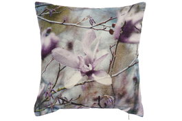 DKD Home Decor Cojin 2 Unidades 45x45 cm Morado Verde Flor Algodon