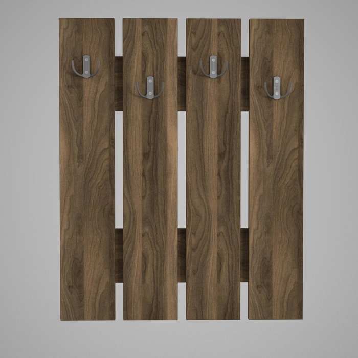 Hanah Home Recibidor Escandinavo Walnut Elegante y Funcional para Entrada con Perchero y Estantes 64.7x80x3.6 cm
