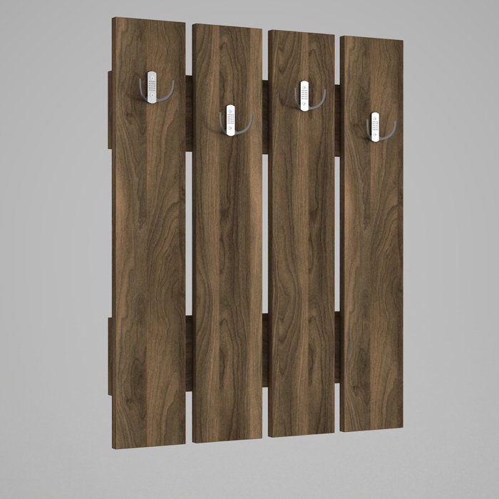 Hanah Home Recibidor Escandinavo Walnut Elegante y Funcional para Entrada con Perchero y Estantes 64.7x80x3.6 cm
