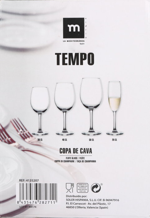 La Mediterranea Copa Cava Tempo 20 cl (24 Unidades) lifetstyle