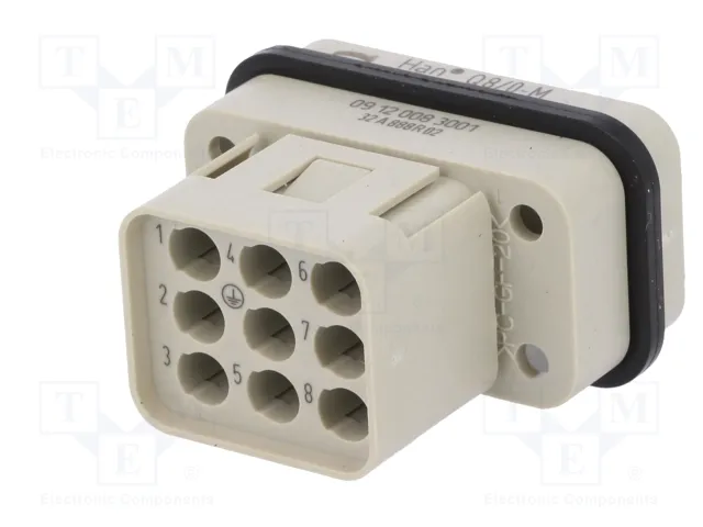 HARTING Han Q 8/0 STI-C Plantilla de Contacto Macho 8+PE