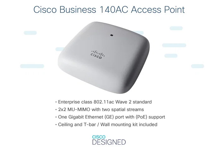 Cisco CBW140AC-E Access Point 802.11ac Wave 2, 867 Mbps, Blanco, PoE, Montaje en Techo/Pared, Pack de 3 Unidades