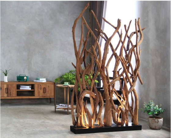DKD Home Decor Separador de Ambientes Raíz de Teca Reciclada 130