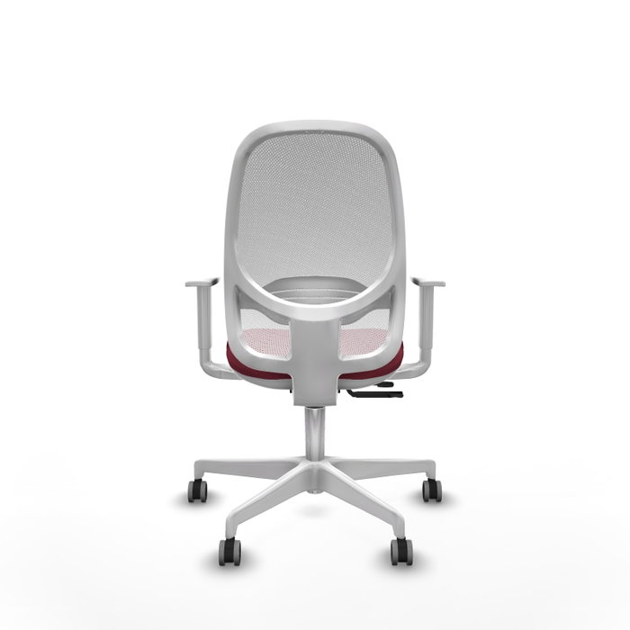 PIQUERAS Y CRESPO Silla de oficina Cilanco Granate y Blanco con mecanismo Sincro/Traslack