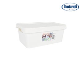 Inde Caja Almacenaje 4.2L con Tapa Maya Blanca 28 x 18 x 11.2 cm (12 Unidades)