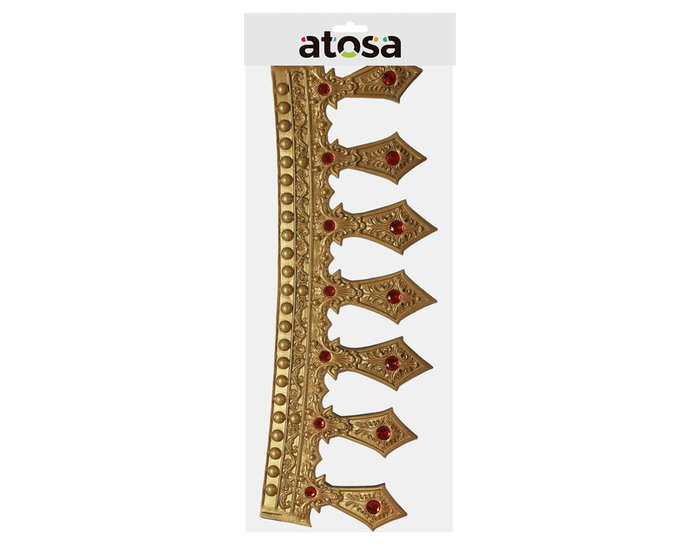 Atosa Corona Dorada Real con Detalles de Encaje y Pedrería Naranja Atosa Corona Dorada Real con Detalles de Encaje y Pedrería Naranja