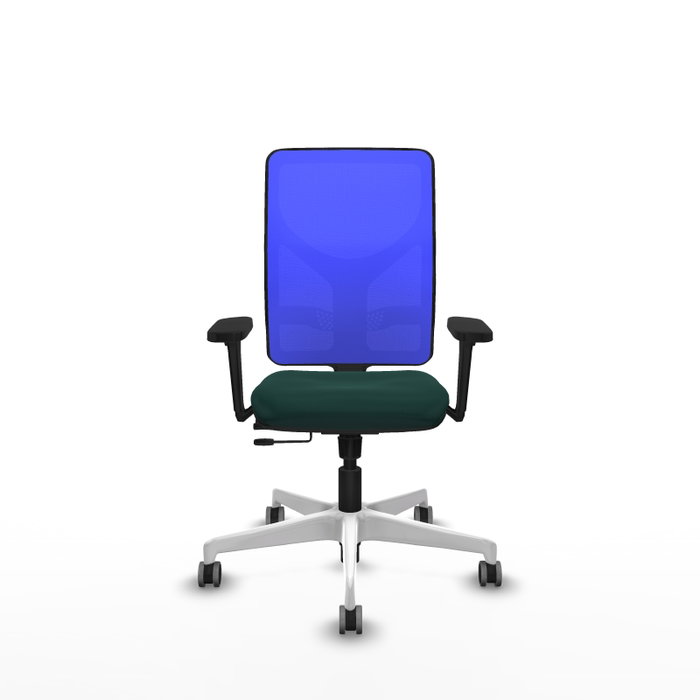 PIQUERAS Y CRESPO Silla de oficina Motilla con mecanismo Sincro/Traslack Verde botella y Azul