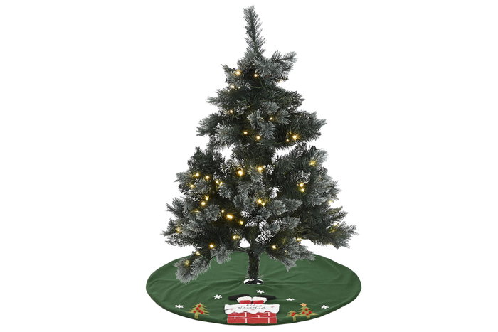 DKD Home Decor Base para Árbol de Navidad Poliéster Verde 105x105x2 cm