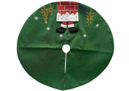 DKD Home Decor Base para Árbol de Navidad Poliéster Verde 105x105x2 cm