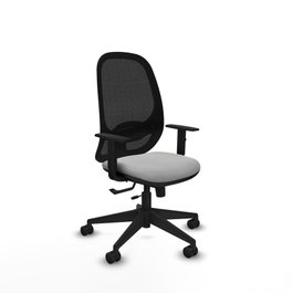 PIQUERAS Y CRESPO Silla de oficina Cilanco con mecanismo Sincro/Traslack, Gris claro y Negro