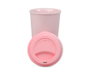 Taza Cerámica Rosa con Tapa 520 ml - Taza de Cerámica con Tapa de Silicona para Té o Café