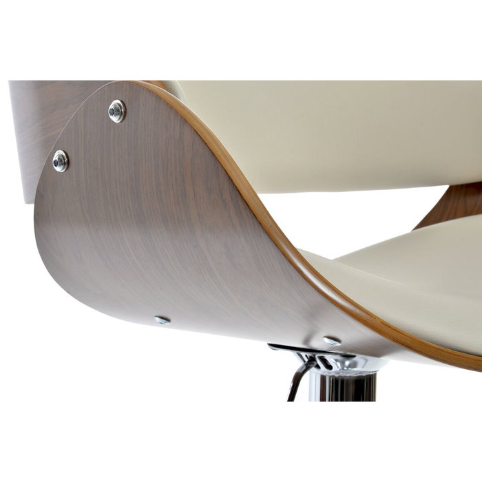 DKD Home Decor Taburete de PU Nogal Ajustable Cromado DKD Home Decor Taburete de PU Nogal Ajustable Cromado