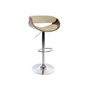 DKD Home Decor Taburete de PU Nogal Ajustable Cromado