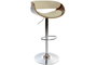 DKD Home Decor Taburete de PU Nogal Ajustable Cromado