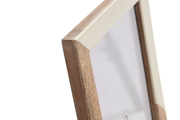 DKD Home Decor Marco de Fotos 13x18 Mango y Cristal Blanco