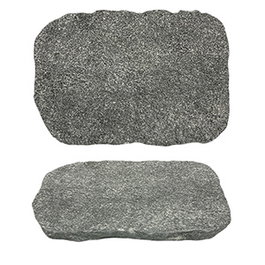 Summa Premium Plato Llano Cuadrado Ariam, Piedra Natural Acabado Rústico, 25x17 cm (Set de 2)