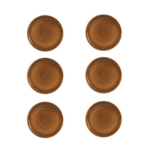 Summa Plato Llano Spiral/Rustic 20 cm - Vajilla de Vitroporcelana, Apto Lavavajillas y Microondas (Set de 6)