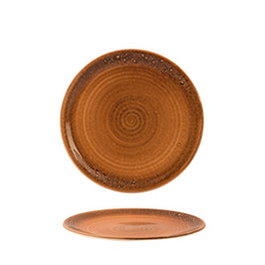 Summa Plato Llano Spiral/Rustic - Vajilla de Vitroporcelana, 20 cm de Diámetro, Color Naranja (Set de 6)