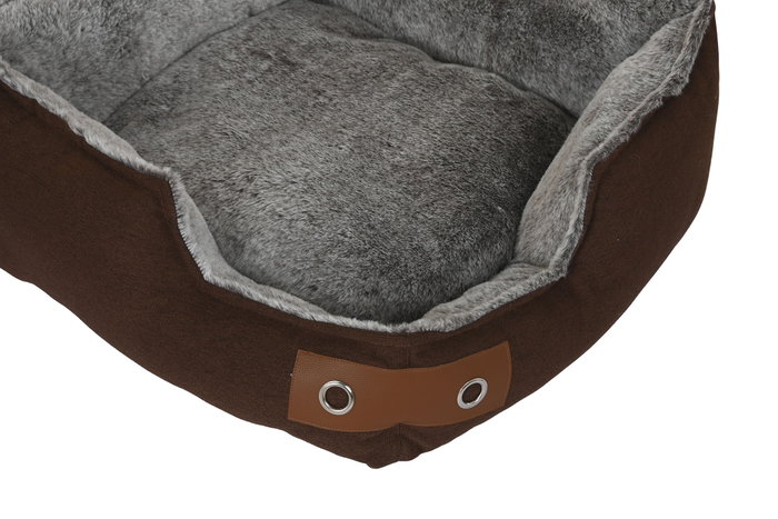 DKD Home Decor Cama Mascota Azul Marino Marron Beige 60 x 60 x 20 cm Set de 3
