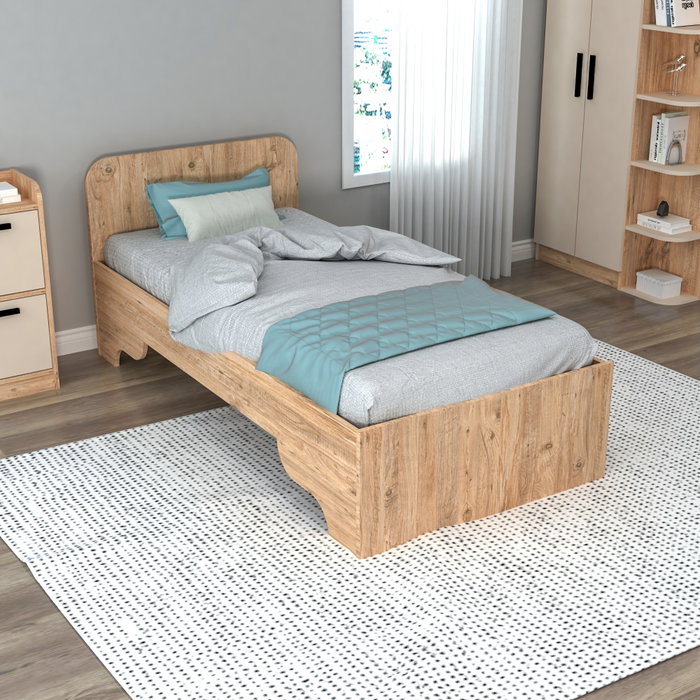 Hanah Home Somier Individual Pino Atlántico y Beige 94.4x193.6x80cm
