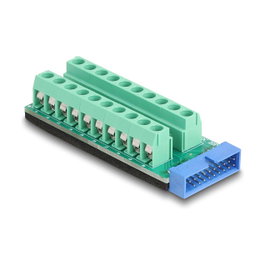 DeLOCK Adaptador de bloque de terminales 20 pin con 19 pin USB