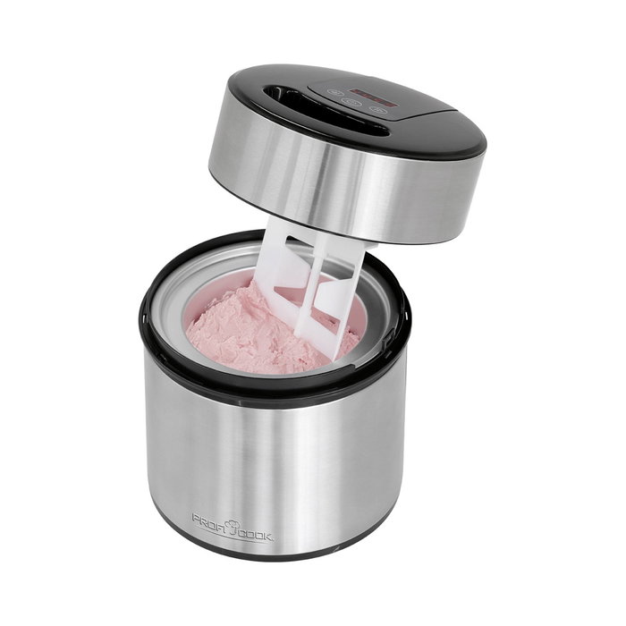 Proficook Máquina para Helados 1,8 L 12 W Negro Acero Inoxidable 501140