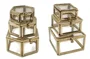 DKD Home Decor Joyero Moderno Dorado Latón y Cristal Set de 3 (4 Unidades) 7 x 4 x 7 cm