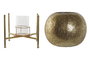 DKD Home Decor Portavelas de Metal y Cristal Dorado