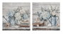 DKD Home Decor Cuadro Lienzo Abeto Hortensias Surtido de 2 Unidades