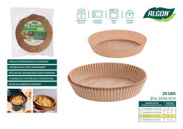 Algon Set-20 Base Papel Airfryer Rojo para Freidora de Aire 16/20 cm (24 Unidades)