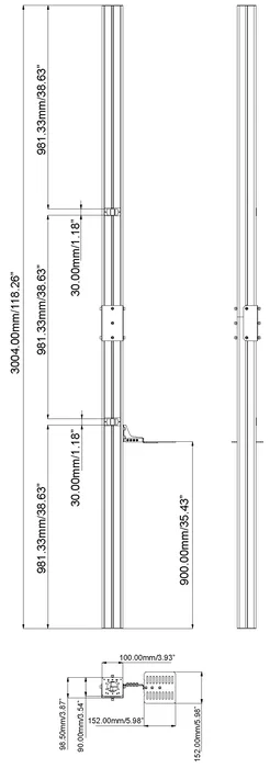 Vision VFM-POST Soporte para Pantalla de Señalización Negro, Soporte de Suelo Fijo, 150 kg, Ajuste de Altura, Aluminio, Orientación Paisaje/Retrato