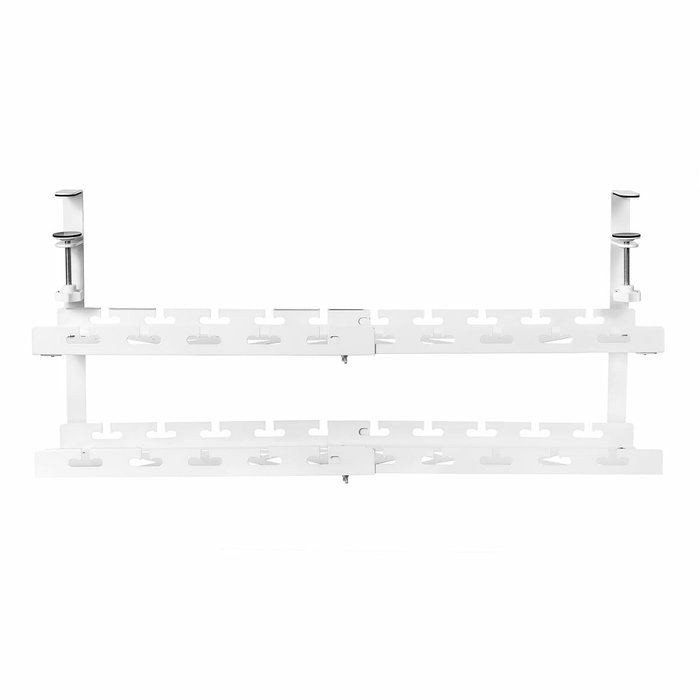 Maclean organizador de cables bajo escritorio, carga mÁx. 5kg, mÁx. 728mm, 2 niveles, blanco, mc-102 w 728mm, 2 niveles, blanco,
