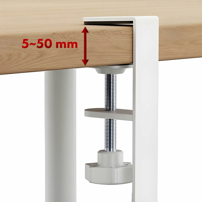 Maclean organizador de cables bajo escritorio, carga mÁx. 5kg, mÁx. 728mm, 2 niveles, blanco, mc-102 w 728mm, 2 niveles, blanco,