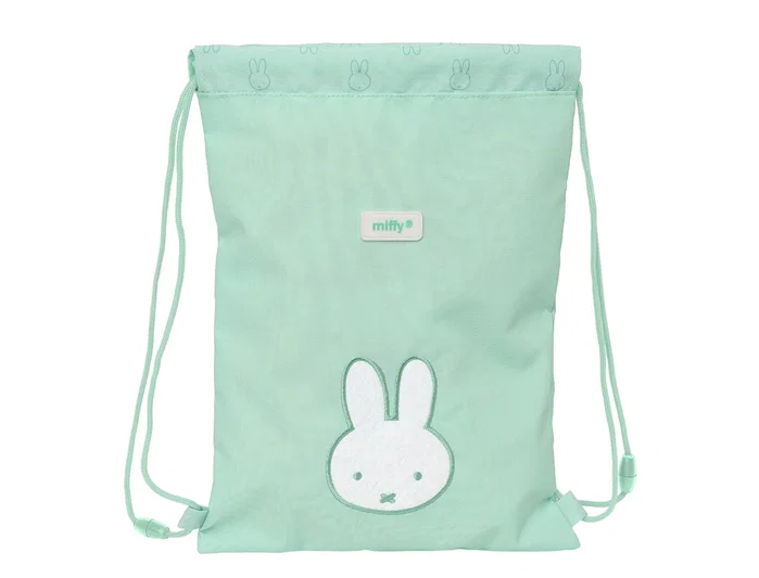 Safta Saco Plano Junior Miffy Menta Reciclado y Repelente al Agua