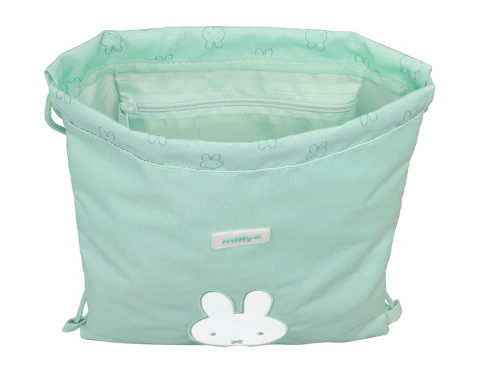 Safta Saco Plano Junior Miffy Menta Reciclado y Repelente al Agua