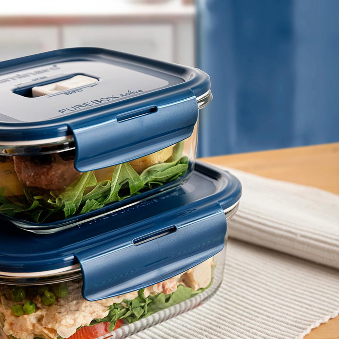 Recipiente Cuadrado Hermético Vidrio Baltic Luminarc 18x18x7,3 cm-122 cL