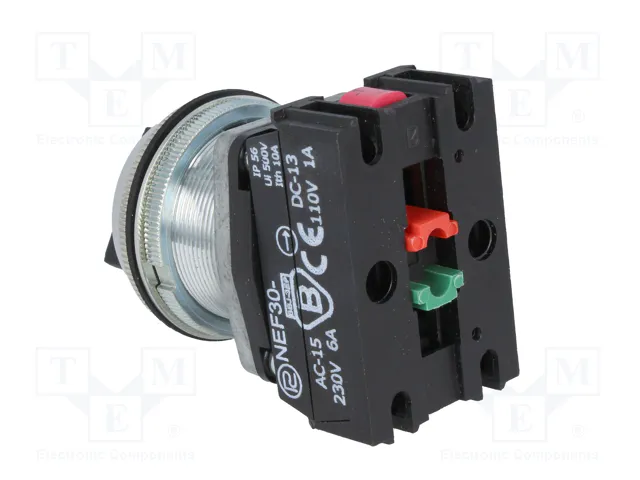 PROMET Interruptor Rotativo NEF30-PSXY Negro 30mm 2 Posiciones