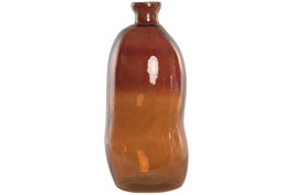 DKD Home Decor Jarrón de Cristal Reciclado Orgánico Bicolor Ámbar 43L