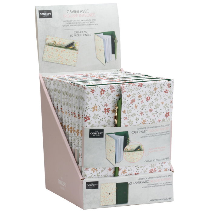 The Concept Factory Libreta Con Estuche Integrado Pour Elle Floreada 80 Páginas Goma Sujeción Bolígrafo PU 15.5x2x21 cm The Concept Factory Libreta Con Estuche Integrado Pour Elle Floreada 80 Páginas Goma Sujeción Bolígrafo PU 15.5x2x21 cm