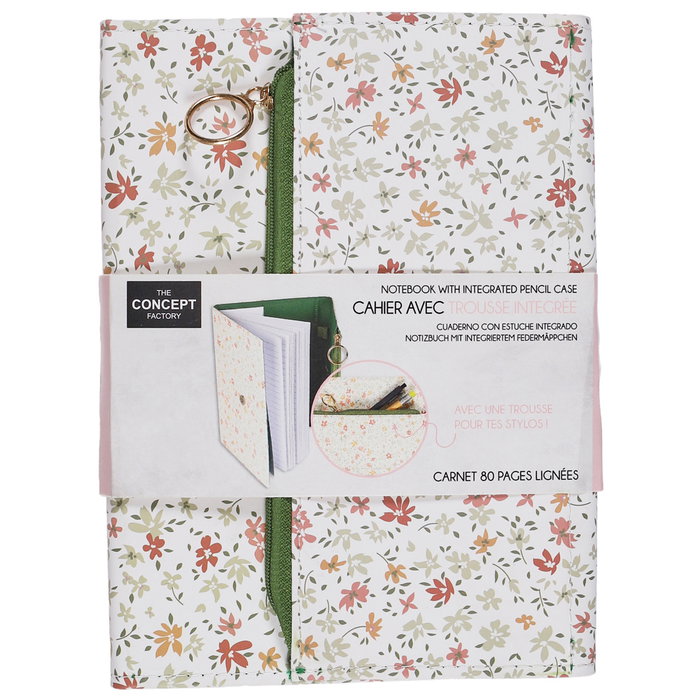 The Concept Factory Libreta Con Estuche Integrado Pour Elle Floreada 80 Páginas Goma Sujeción Bolígrafo PU 15.5x2x21 cm The Concept Factory Libreta Con Estuche Integrado Pour Elle Floreada 80 Páginas Goma Sujeción Bolígrafo PU 15.5x2x21 cm
