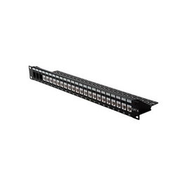 ROLINE Panel de parches Keystone Cat.6 de 24 puertos, 19 pulgadas, negro sin módulos