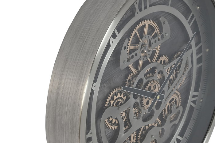 DKD Home Decor Mesita Auxiliar Loft Dorado Plateado Metal y Cristal 50 x 54 x 50 cm