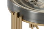 DKD Home Decor Mesita Auxiliar Loft Dorado Plateado Metal y Cristal 50 x 54 x 50 cm