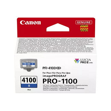 Canon Tinta Original PFI-4100 LUCIA PRO II Azul - Cartucho Estándar, 805 páginas para ImagePROGRAF PRO-1100