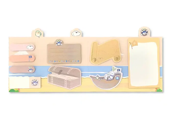 Imaginovo Bloc de Notas Adhesivas Stick It! con 180 Notitas para Niños, 20 Hojas con Diseño Pirata y Mapa en Varios Tamaños