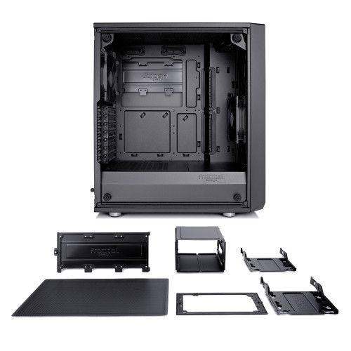 Fractal Design FD-CA-MESH-C-BKO-TG Caja PC Midi Tower Negro con Ventana Lateral y Gestión de Cables