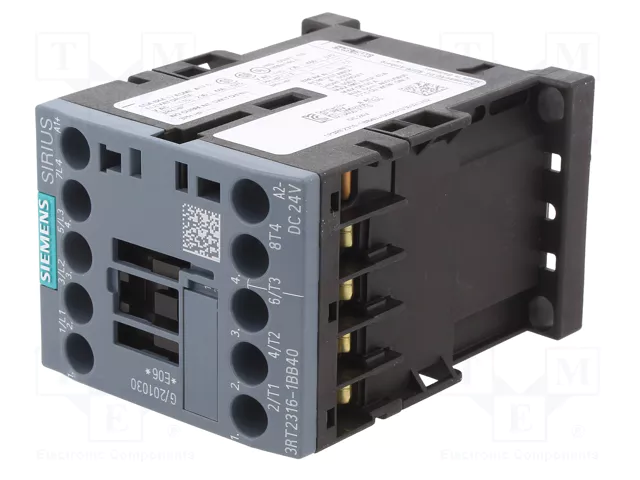 SIEMENS 3RT2316-1BB40 Contactor 4-polar 9A 24VDC