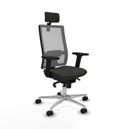 PIQUERAS Y CRESPO Silla de oficina Horna con mecanismo Sincro, Gris y Negro