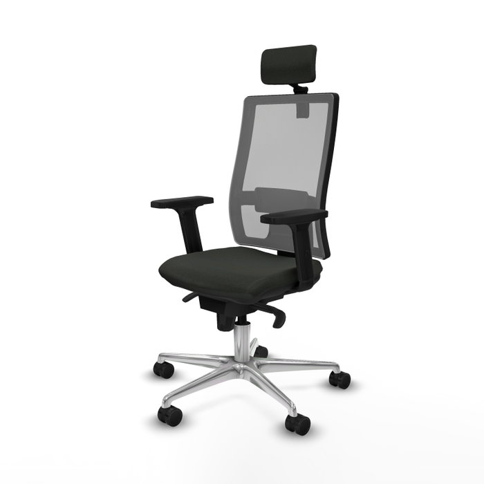 PIQUERAS Y CRESPO Silla de oficina Horna con mecanismo Sincro, Gris y Negro