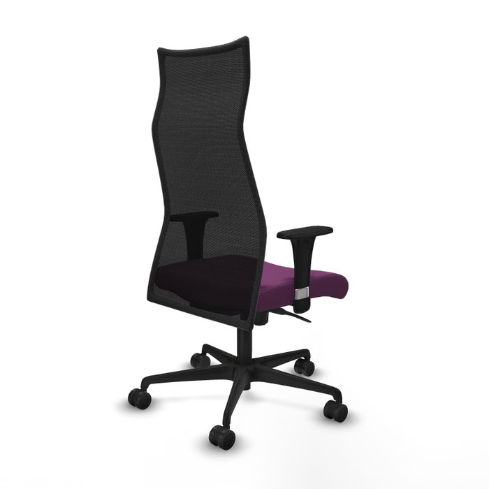 PIQUERAS Y CRESPO Sillón Albacete con Mecanismo Sincro, Similpiel Morado y Malla Negra PIQUERAS Y CRESPO Sillón Albacete con Mecanismo Sincro, Similpiel Morado y Malla Negra